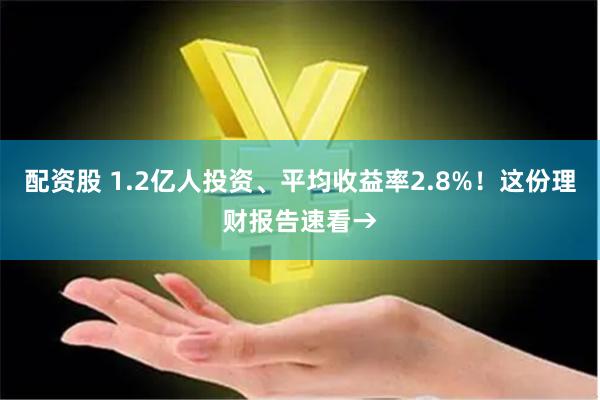 配资股 1.2亿人投资、平均收益率2.8%！这份理财报告速看→